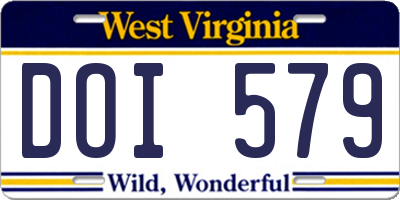 WV license plate DOI579