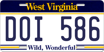 WV license plate DOI586