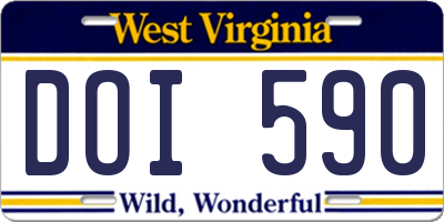 WV license plate DOI590