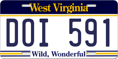 WV license plate DOI591