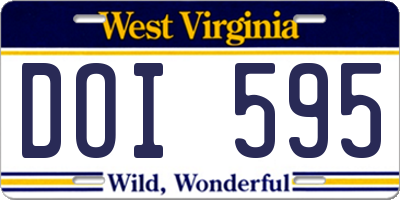 WV license plate DOI595