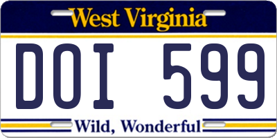 WV license plate DOI599