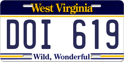 WV license plate DOI619