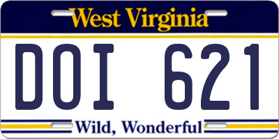WV license plate DOI621