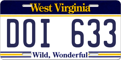 WV license plate DOI633