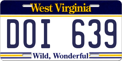 WV license plate DOI639