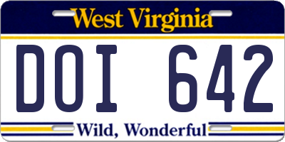 WV license plate DOI642