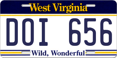 WV license plate DOI656