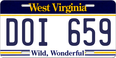 WV license plate DOI659
