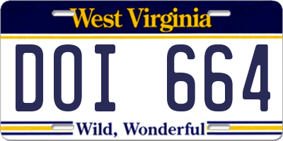 WV license plate DOI664