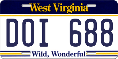 WV license plate DOI688