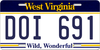WV license plate DOI691