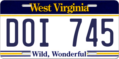 WV license plate DOI745