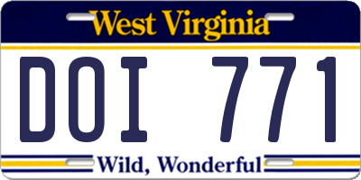 WV license plate DOI771