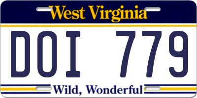 WV license plate DOI779
