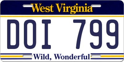 WV license plate DOI799