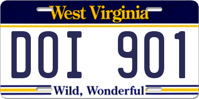 WV license plate DOI901