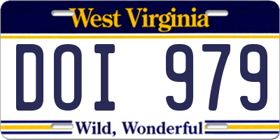 WV license plate DOI979