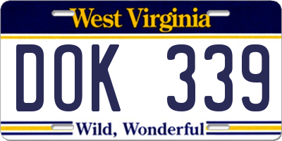 WV license plate DOK339