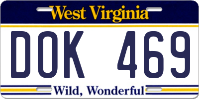 WV license plate DOK469