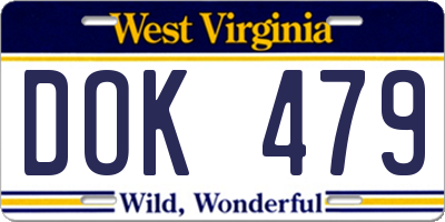 WV license plate DOK479