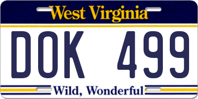 WV license plate DOK499