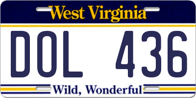 WV license plate DOL436