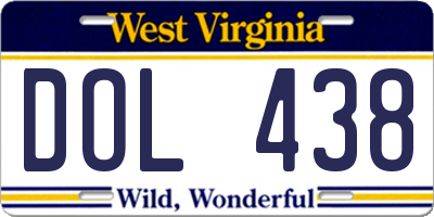 WV license plate DOL438