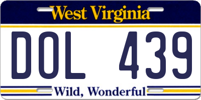 WV license plate DOL439