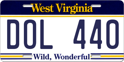 WV license plate DOL440