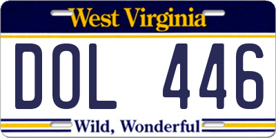 WV license plate DOL446