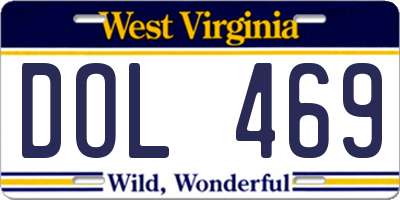 WV license plate DOL469