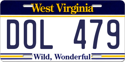 WV license plate DOL479