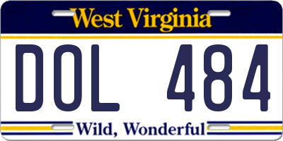 WV license plate DOL484
