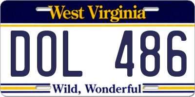 WV license plate DOL486