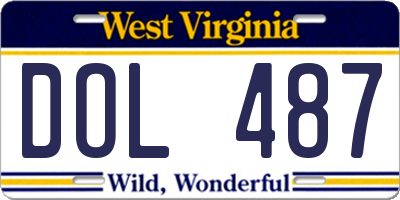 WV license plate DOL487