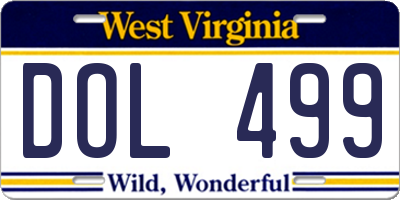WV license plate DOL499