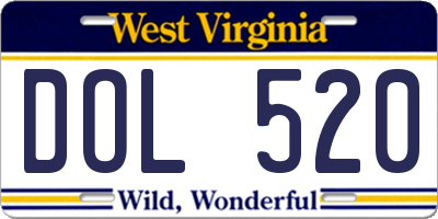 WV license plate DOL520