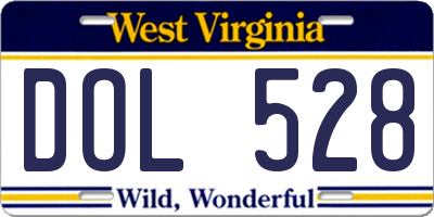 WV license plate DOL528