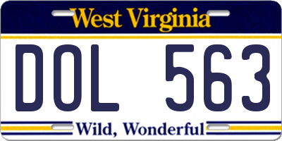 WV license plate DOL563