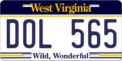 WV license plate DOL565