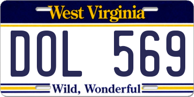 WV license plate DOL569