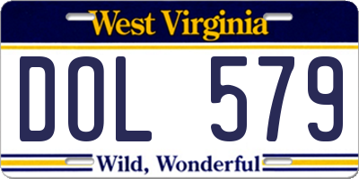 WV license plate DOL579