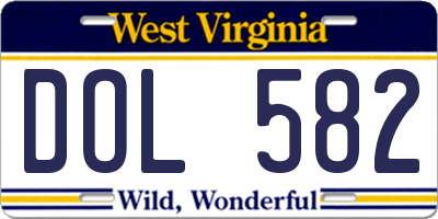 WV license plate DOL582
