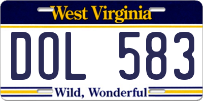 WV license plate DOL583