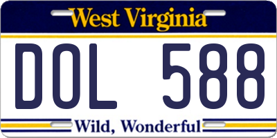 WV license plate DOL588