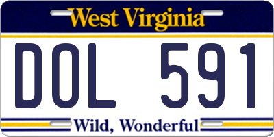 WV license plate DOL591