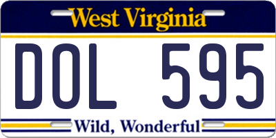 WV license plate DOL595