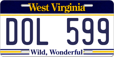 WV license plate DOL599