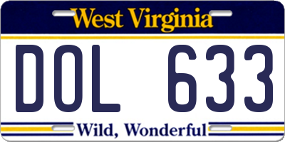 WV license plate DOL633